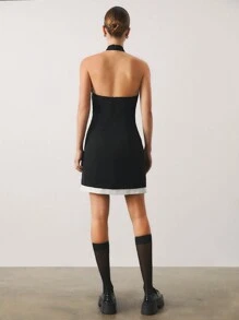 SHEIN Unity 女士商务休闲装、办公室时尚装扮、复古风 - 黑色 - 查看 3