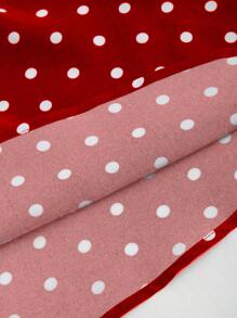 Sweetra 女士夏季休闲假日波尔卡圆点印花露背连衣裙 - 紅白色 - 查看 3