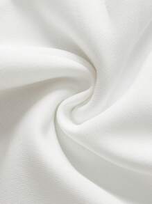 SHEIN BASICS 女士休闲纯色针织高腰宽松短裤 - 白色 - 查看 3