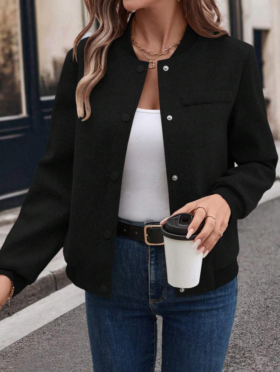 EMERY ROSE 女士棒球夹克长袖休闲外套，秋季