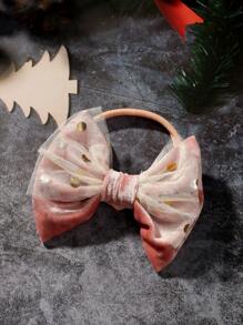 SHEIN Newborn Baby Girls Photography Prop - Polka Dot Mesh Romper With Headband, Baby 1 Month Photoshoot Outfit