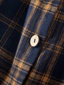 EMERY ROSE Plus Size Casual Plaid Front Button Down Shirt Dress, Winter Dresss