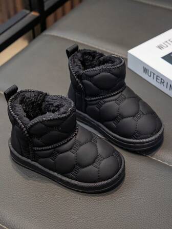 1 par barn/spädbarn Mjuka fluffiga fodrade vintersnöskor, lämpliga för snödagar, utomhusaktiviteter på hösten och vintern