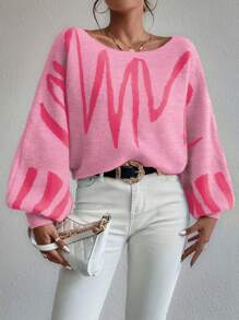 Chiquease 休闲撞色蝙蝠翼毛衣，秋冬