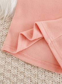 Cozy Pixies 4 件套男婴舒适睡衣套装，植物与花卉印花柔软针织短袖上衣和短裤 - 薑色 - 查看 4