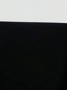 Slaydiva 大码女士俱乐部性感黑色 PU 不对称网眼撞色弹力裤，适合夏季 - 黑色 - 查看 7