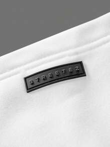 Manfinity NXTstreet 男士宽松针织英文字母印花连帽毛衣，适合秋冬 - 白色 - 查看 5