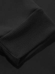 Teenage Boys Hooded Sweatshirt Set Graffiti Bear Street Style Comfortable Graphic Print Hoodie - Black - View 3