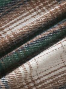 SHEIN Young Boy Multi-Color Plaid Long Sleeve Shirt With Pocket Decor, Warm And Comfortable, Suitable For Daily Casual Wear And School/Travel - Multicolor - View 7