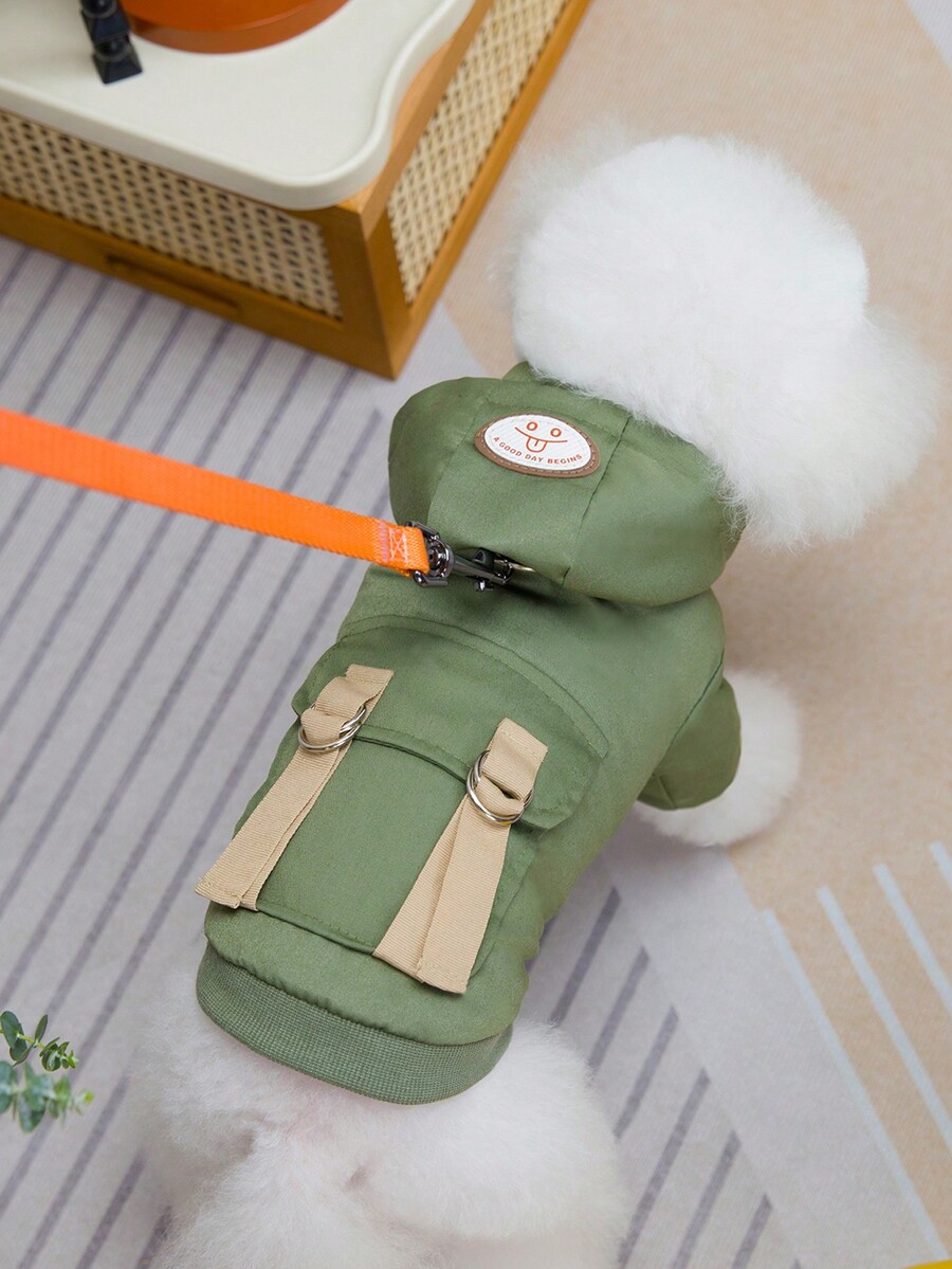 PETSIN Military Green Waterproof Quilted Thick Warm Leash Attachment