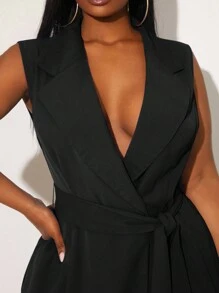 SHEIN SXY 秋冬大码休闲纯色背心和阔腿裤套装