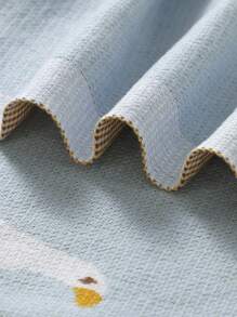 婴儿针织毯，可爱卡通小鸭提花图案，婴儿襁褓包，婴儿车毯，午睡毯，4 季爱情情人节