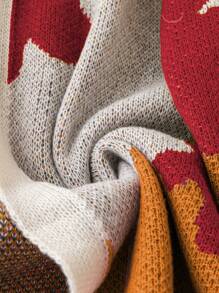 SHEIN LUNE 大码纯色拼布长袖休闲开衫 - 彩色 - 查看 3