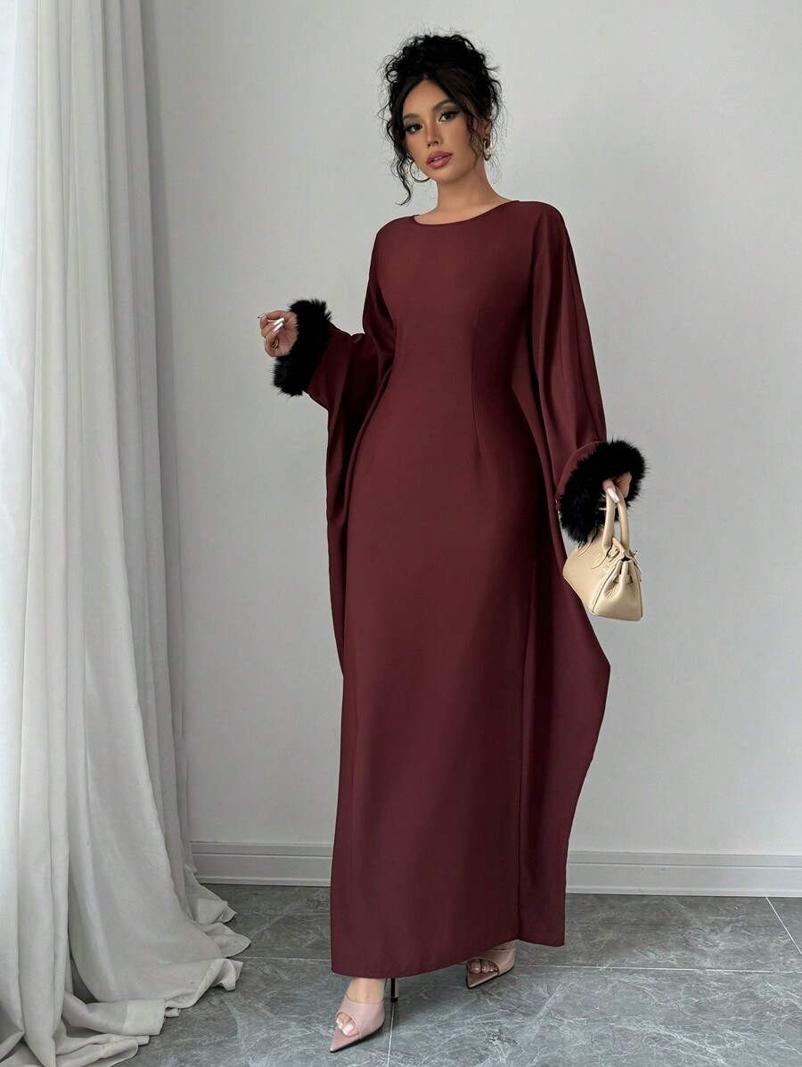 SHEIN Privé Elegant & Charming Party Cocktail Dress, Batwing Long