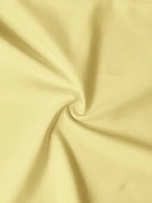 Slaydiva 休闲白色 V 领蕾丝边长袖短款 T 恤和低腰紧身喇叭裤套装 - 黃色 - 查看 6