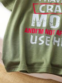 SHEIN 3件套男童“Only An Daddy's Boy”字母及标语印花圆领短袖T恤，适合上学、日常穿着、节日庆典、春夏季节穿着。 - 彩色 - 查看 3