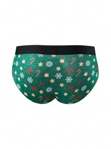 3pcs/Pack Men's Snowflake Print Comfortable Triangular Underwear - Multicolor - View 2