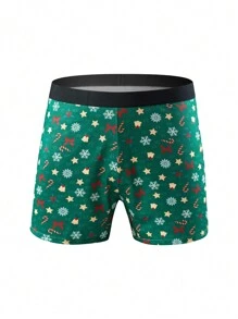 3pcs/Set Men Comfortable Christmas Print Boxer Briefs - Multicolor - View 3