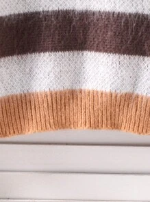 Autumn Winter Leopard Print Casual Oversized Color Block Pullover Sweater Fleece Fuzzy Warm Tops, Suitable For Street Wear, Outings Or Home Leisure, For Teen Girl - Multicolor - View 6