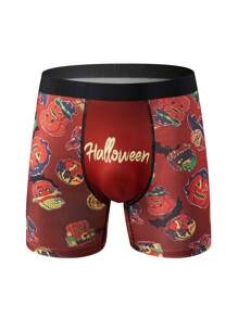 3pcs Men Comfortable Cartoon Halloween Printed Boxer Briefs - Multicolor - View 5