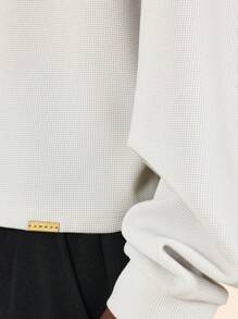SUMWON Chemise polo premium super lourde et gaufrée, avec manches longues et coupe courte