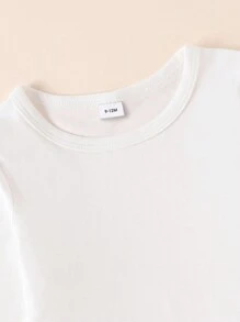 Baby Boy Simple Kalkoen Thanksgiving Letter Print Ronde Hals Lange Mouw T-shirt, Herfst