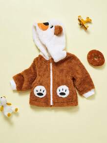 SHEIN Este abrigo con capucha es una opción ideal para niños pequeños en las temporadas de otoño, invierno y primavera. El diseño considera la moda, el calor y la comodidad, combinando perfectamente el estilo de moda y las necesidades de ropa para niños pequeños. Este conjunto permite que los niños se mantengan calientes mientras expresan libremente su vitalidad. Este es un artículo imprescindible para bebés y niños pequeños en las temporadas de otoño e invierno. - Multicolor - Ver 4