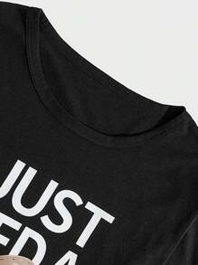 RueChic Ensemble de t-shirt à manches longues régulier imprimé avec lettre en coton pour homme, vêtement d'intérieur