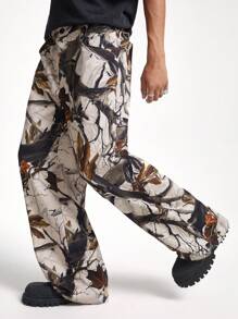 Manfinity NXTstreet Men's Digital Print Loose Woven Long Pants - Multicolor - View 5