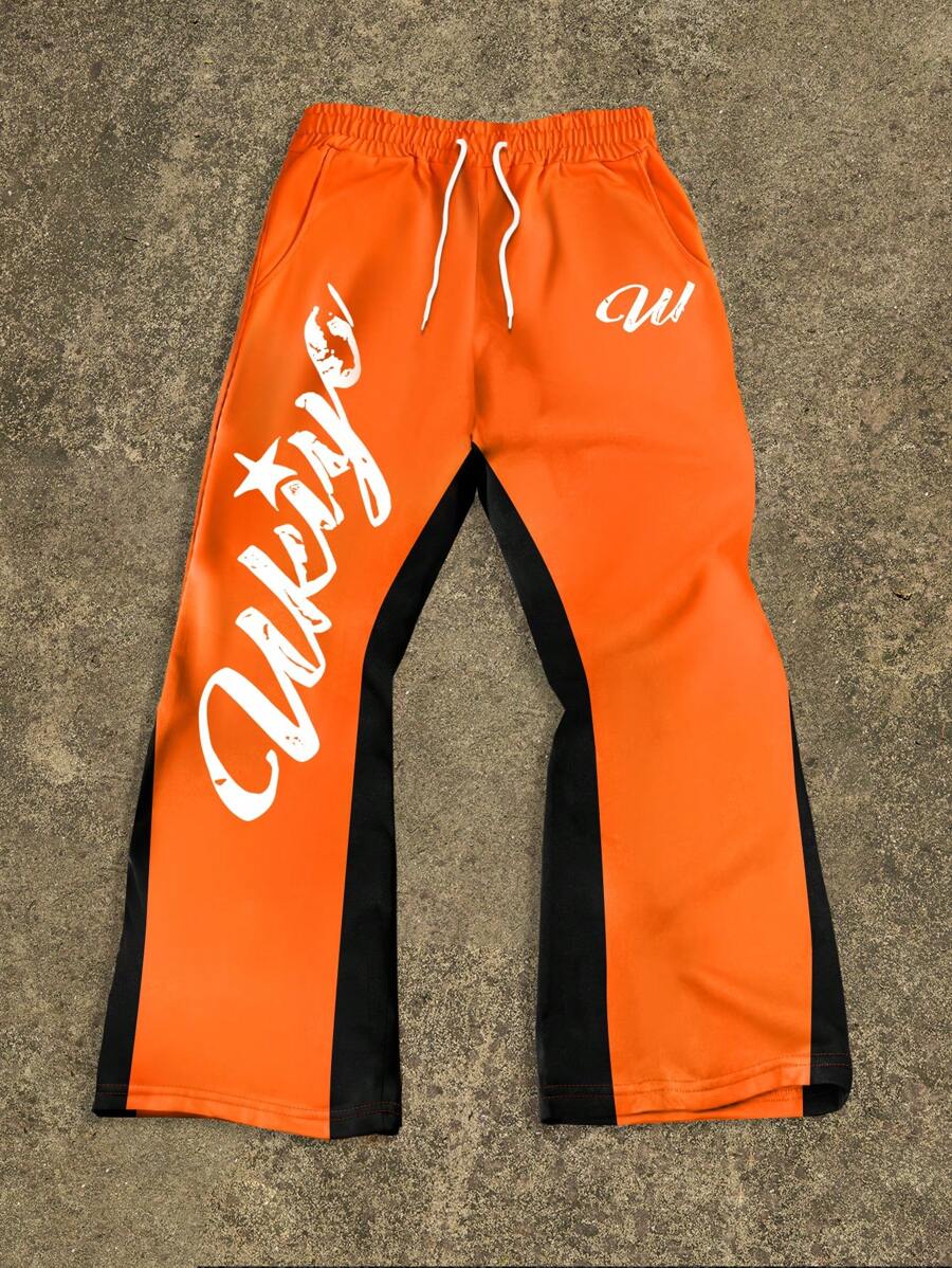 Manfinity EMRG 男士字母印花抽绳腰部宽松休闲运动裤