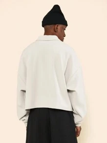SUMWON Chemise polo premium super lourde et gaufrée, avec manches longues et coupe courte