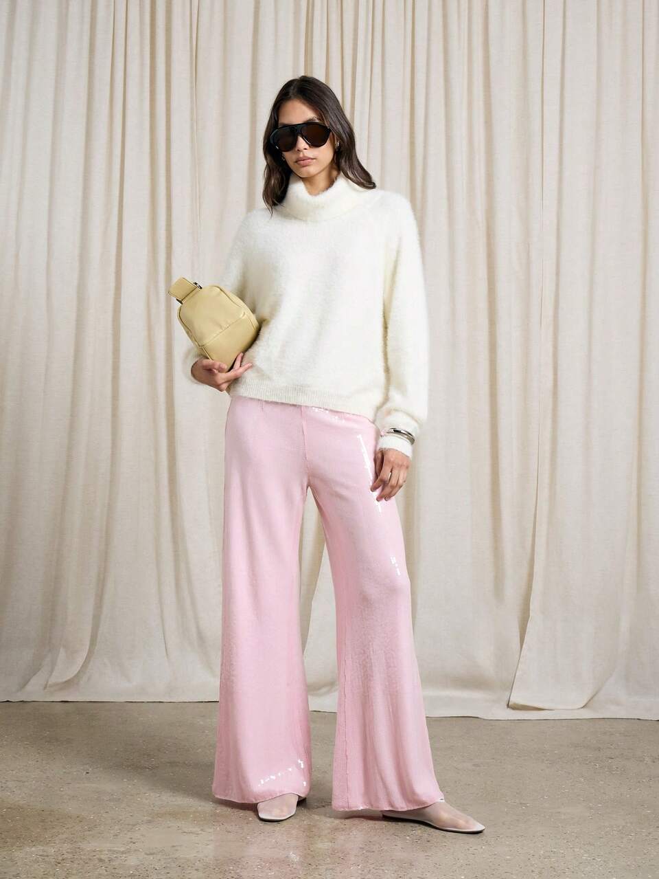 AiiRZ Cozy Soft Fluffy Angora Blend Turtleneck Sweater