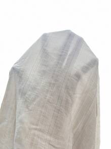 SHEIN Frenchy Bộ đồ liền thân ống rộng rộng rãi, màu trơn, thắt eo, phong cách nghỉ dưỡng mùa hè dành cho nữ - Màu be - Xem 7