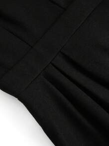 SHEIN Clasi Manteau long élégant pour femmes grandes tailles, en couleur unie, col rabattu, manches longues, double boutonnage - Noir - Voir 7