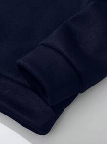 Manfinity Homme Áo nỉ trùm đầu thường ngày in chữ cỡ lớn cho nam, Áo hoodie, Áo hoodie nam, Áo hoodie màu xanh đậm, Áo hoodie nam - Màu xanh hải quân - Xem 3