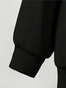 2 件装年轻男孩休闲舒适时尚数字和字母连帽运动衫和运动裤套装 - 黑色 - 查看 4