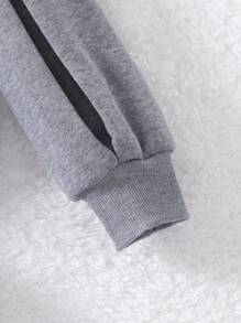 Tween Girl Pearl & Bow Detail Collar Sweatshirt - Grey - View 4