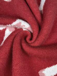 Áo len nữ tay dài cổ tròn vai rớt họa tiết bướm, kiểu dáng thường ngày, màu đỏ Anchor, thích hợp cho mùa thu/đông. - Đỏ - Xem 8