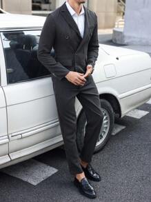 Manfinity Mode Men Suits,Gifts For Boyfriend - Black - View 3