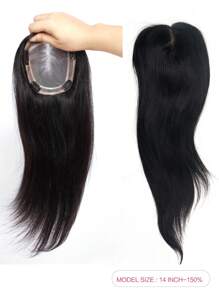 Peluca para mujeres, cabello humano virgen liso, pelucas de alta calidad con base monofilamento, reemplazo de cabello natural, toppper de cabello, pelucas rubias - S1 - Ver 3