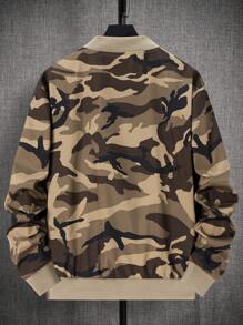 Manfinity Homme 男士春秋迷彩印花长袖宽松休闲棒球夹克 - 彩色 - 查看 2