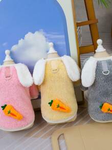 PETSIN Cute Pink Rabbit Plush Warm Leash Hoodie For Pets - Pink - View 6