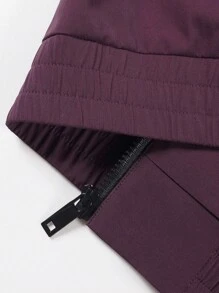 Manfinity Homme Chaqueta de moda callejera con mangas largas y bolsillos con cremallera para hombre - Burdeos - Ver 5