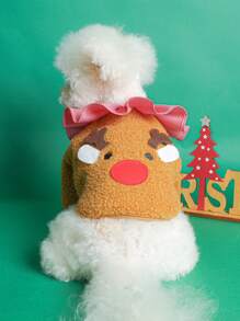 PETSIN 1 chiếc áo khoác lông hươu cho thú cưng, trang phục Giáng sinh, quần áo ấm áp cho chó vào mùa đông - màu nâu - Xem 4