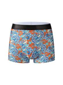 Set de 3 calzoncillos tipo bóxer con estampado completo, de moda y cómodos para hombre