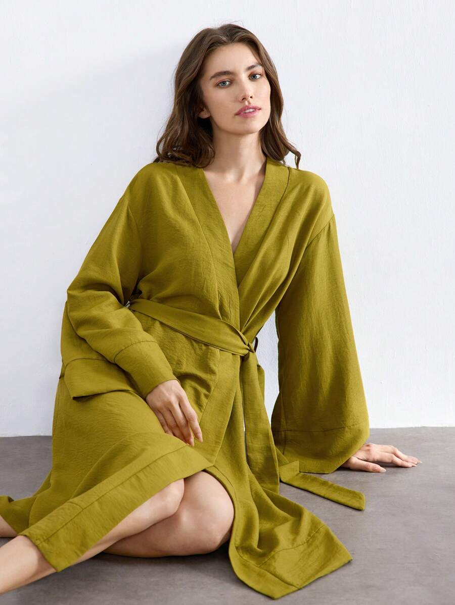 SHEIN Leisure Women Solid Color Drop Shoulder Long Sleeve Loose Casual ...