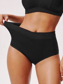 LUVLETTE 3-Pack Women V-Cut Airy Comfortable Basic Cotton High-Rise Briefs-Earthy Comfort Underwear - Multicolor - View 7