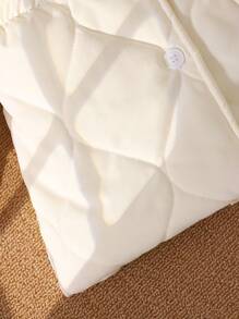 Baby Girls Thickened Quilted Jacket With Embroidered Fluffy Collar, Winter - Apricot - View 3