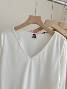 SHEIN LUNE 女士休闲 V 领保暖内衣 - 多件装 - 粉色 - 查看 7