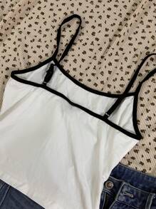Attitoon Women Casual Sexy Racerback Slim Fit Black & White Contrast Camisole, Suitable For Summer, Raccoon Print, Cowgirl